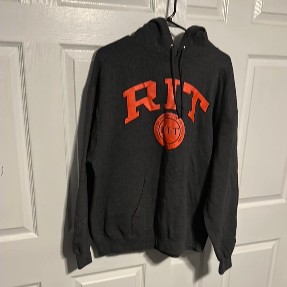 Champion Gray and Orange Collegiate Hoodie